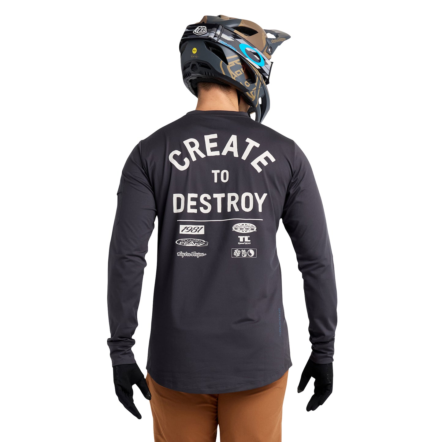Ruckus Long Sleeve Ride Tee Destroy Carbon