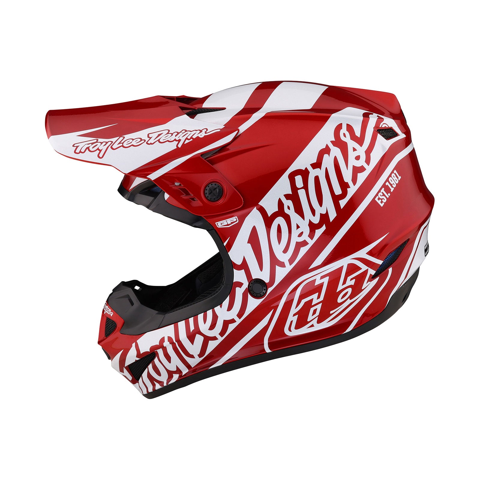 GP Helmet Slice Red White – Troy Lee Designs - Main Image