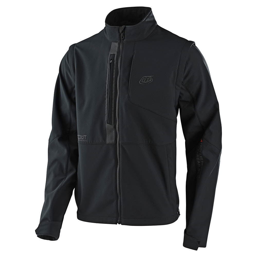 ルゥ Scout Softshell Off-road Softshell Jacket, Solid Black | Troy Lee