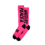 Mens Performance Socks Peace & Wheelies Fuscia