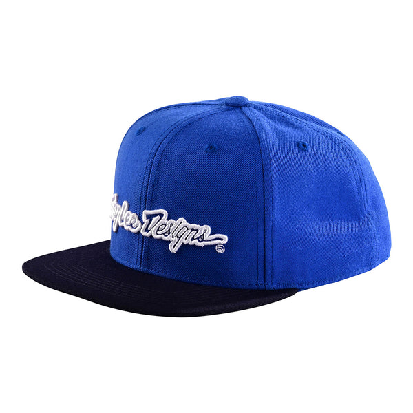 Snapback Hat Signature Blue White – Troy Lee Designs - Main Image