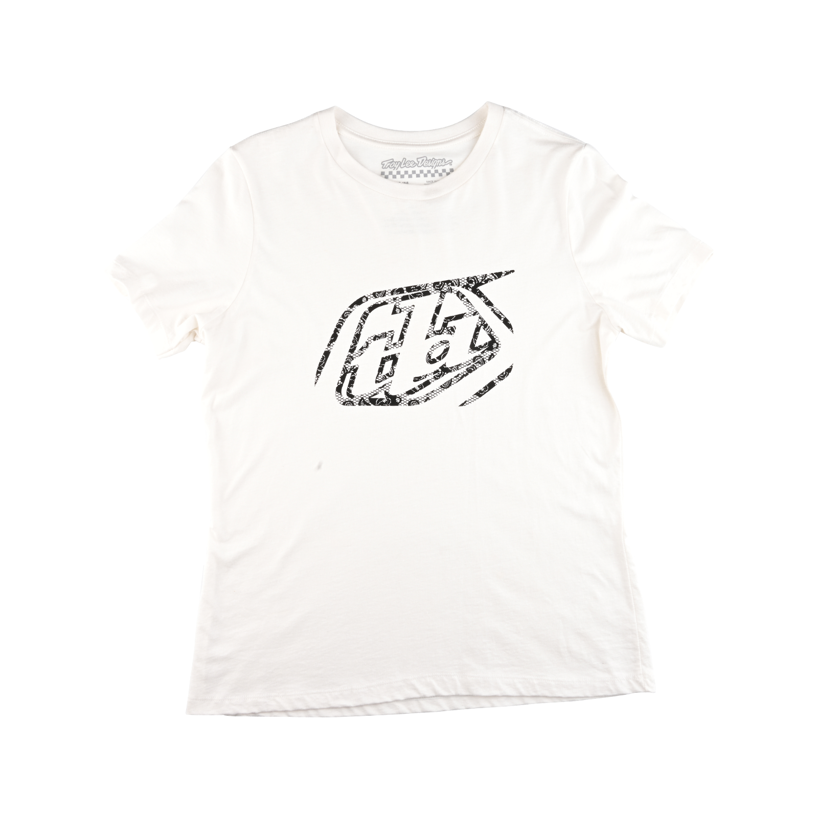 Wmns Short Sleeve Tee Cropped Badge Vintage White