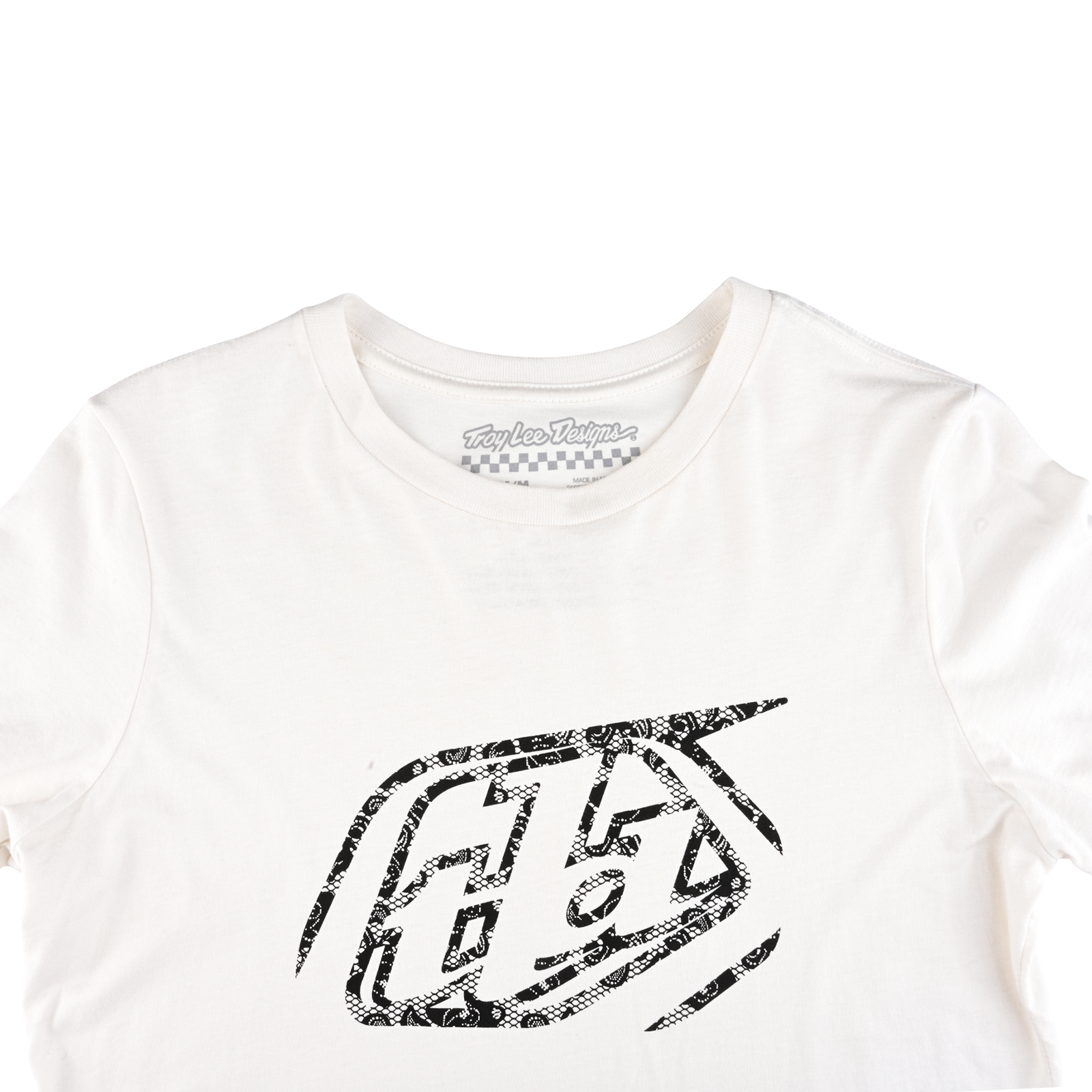 Wmns Short Sleeve Tee Cropped Badge Vintage White – Troy Lee