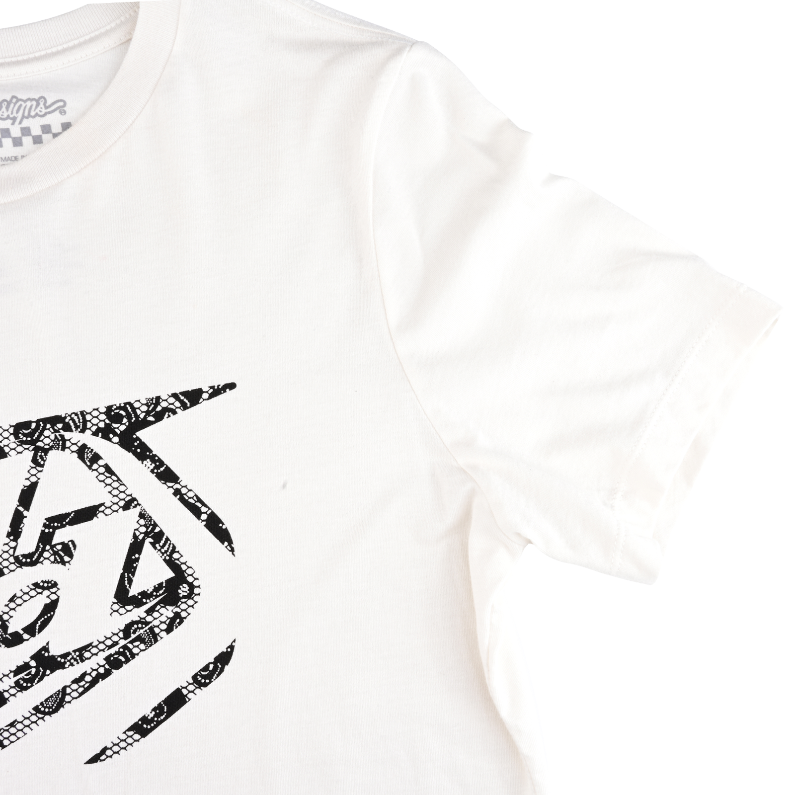 Wmns Short Sleeve Tee Cropped Badge Vintage White – Troy Lee