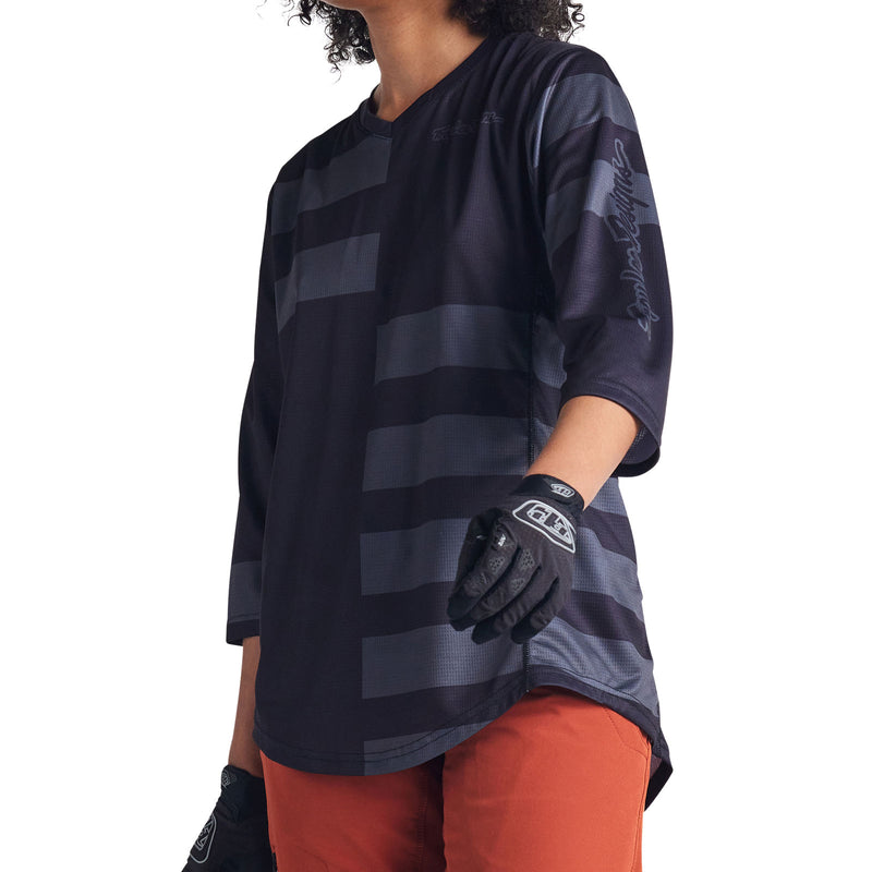 Womens Mischief Jersey Split Stripe Black