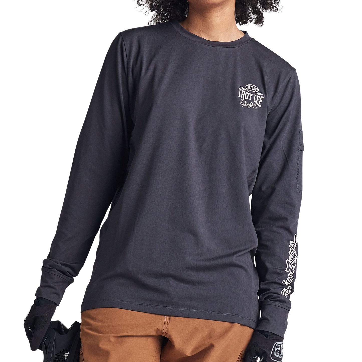 Ruckus Long Sleeve Ride Tee Bolts Carbon