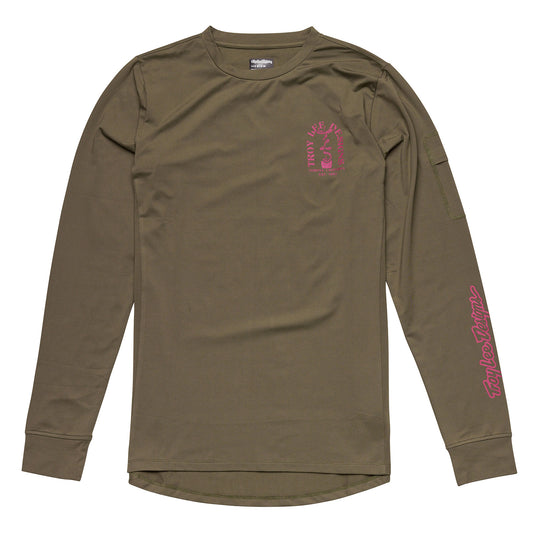 Ruckus Long Sleeve Ride Tee Fangs Olive