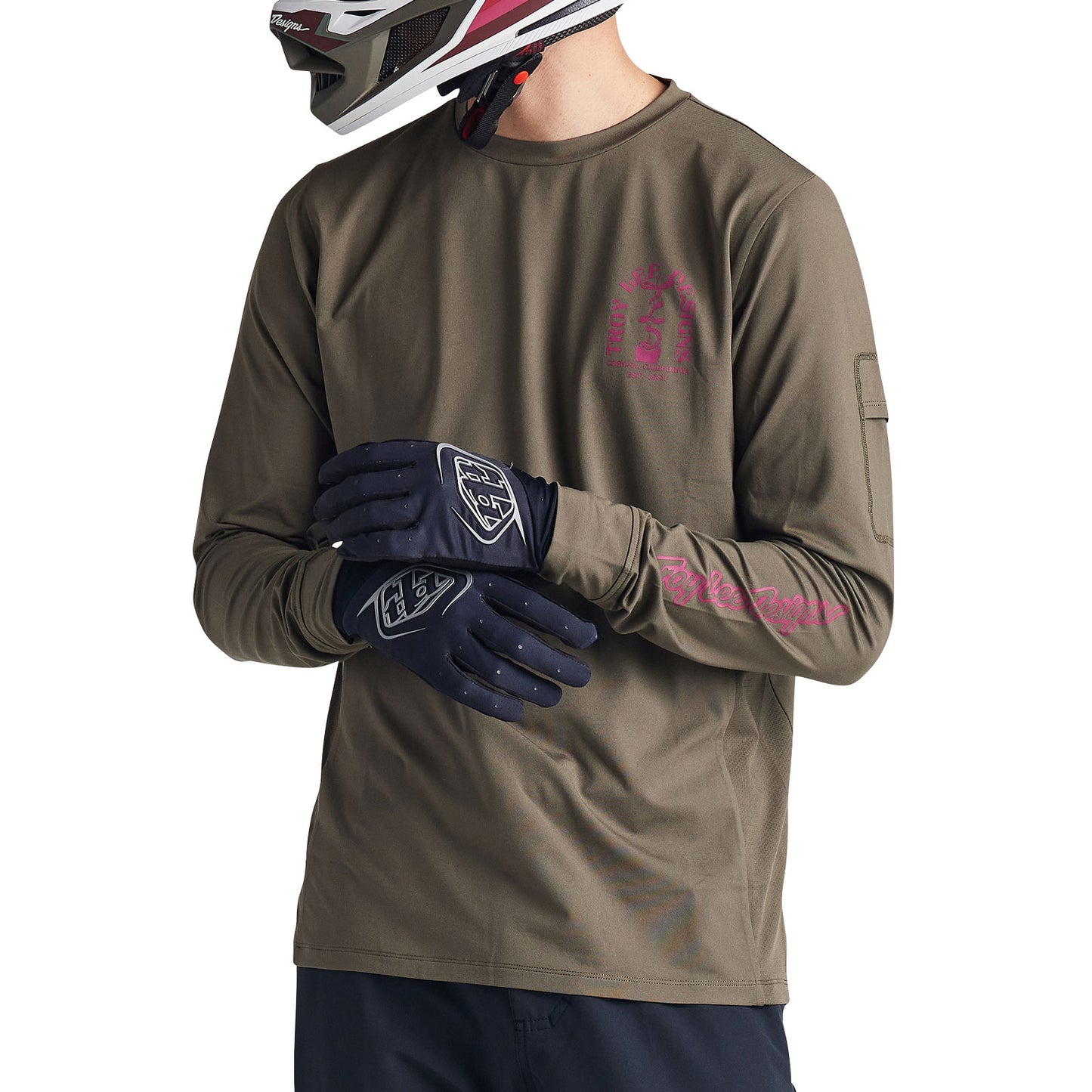 Ruckus Long Sleeve Ride Tee Fangs Olive