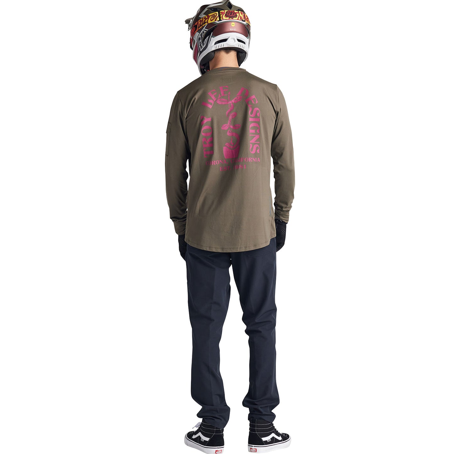 Ruckus Long Sleeve Ride Tee Fangs Olive