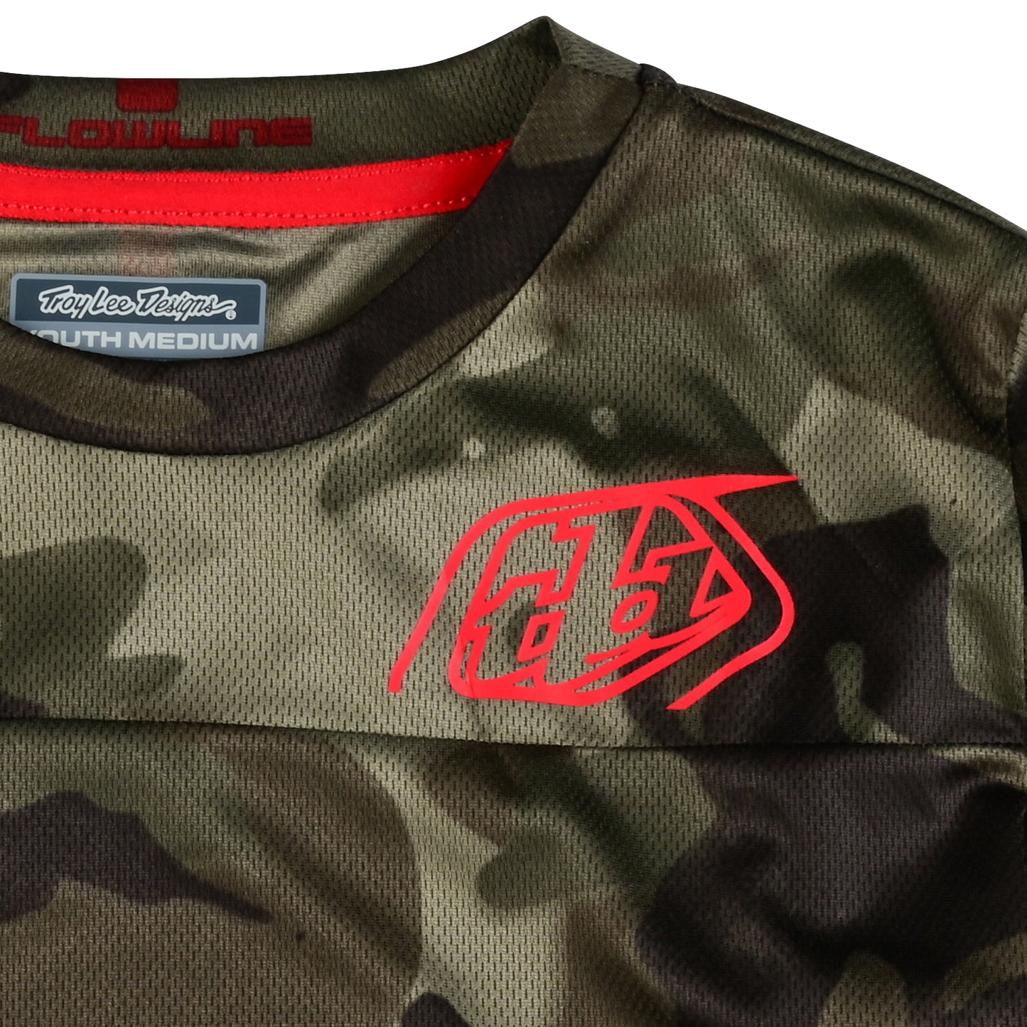 Youth Flowline LS Jersey Spray Camo Army