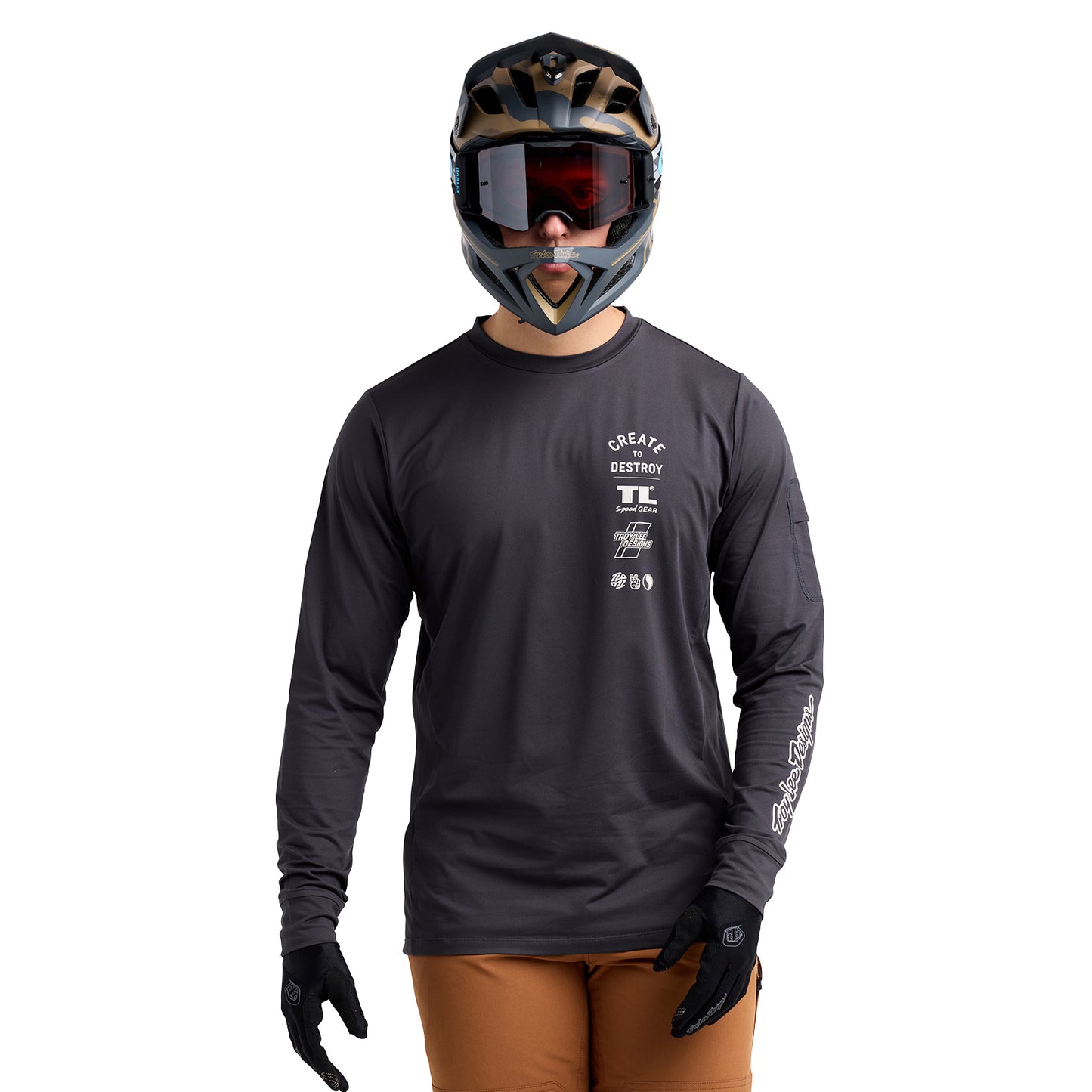 Ruckus Long Sleeve Ride Tee Destroy Carbon