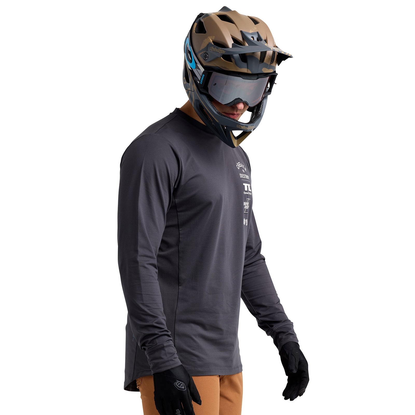 Ruckus Long Sleeve Ride Tee Destroy Carbon – Troy Lee Designs