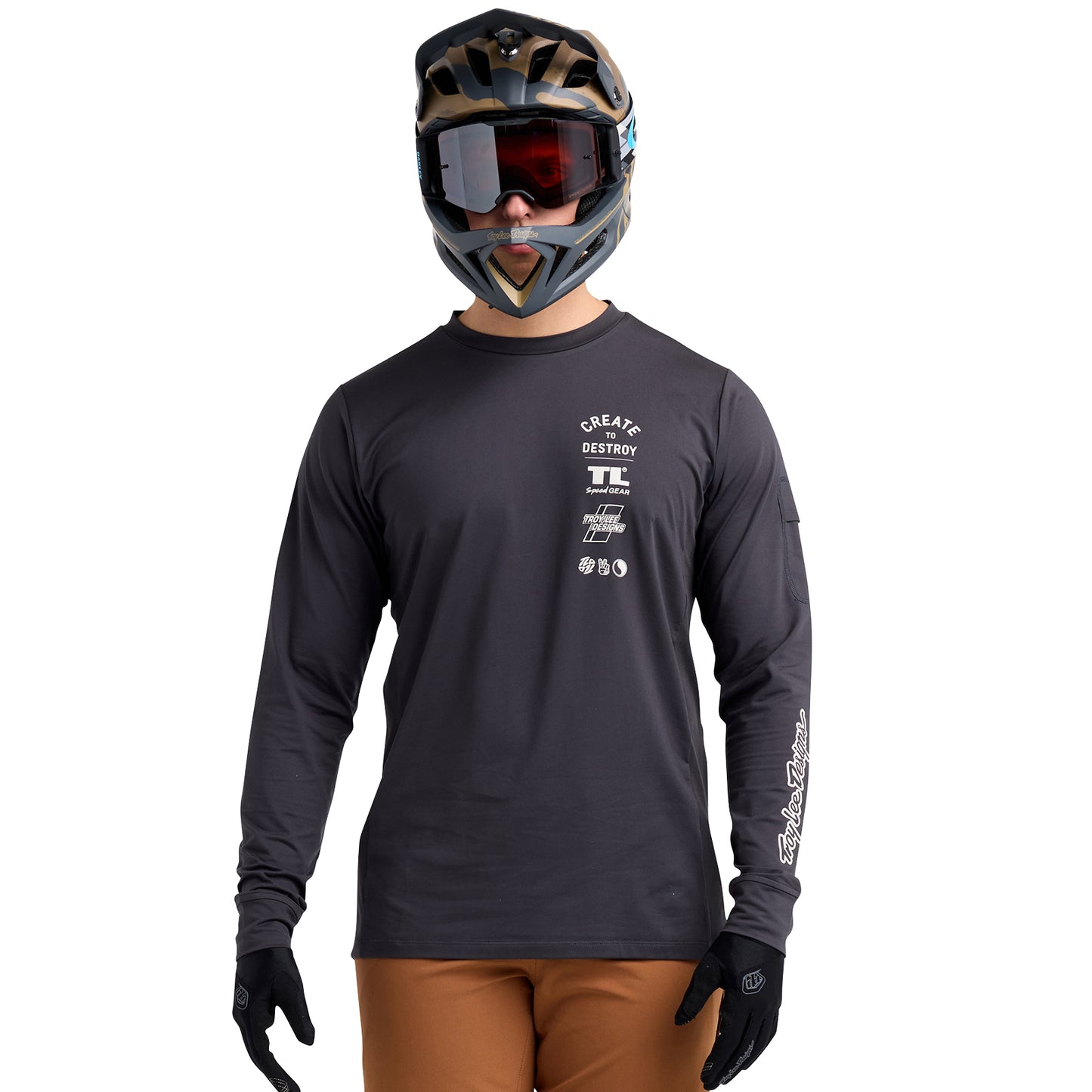 Ruckus Long Sleeve Ride Tee Destroy Carbon