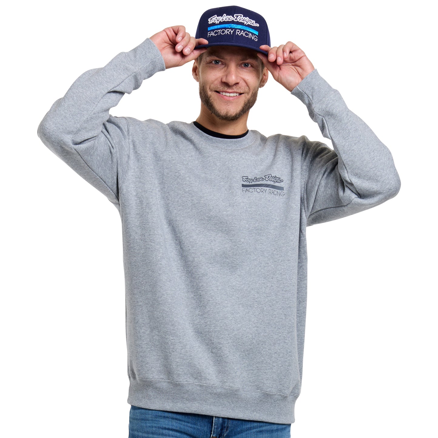 Crewneck Troy Lee Designs Factory Racing Gray Heather