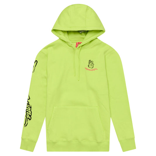 Pullover Hoodie Peace Out Glo Yellow