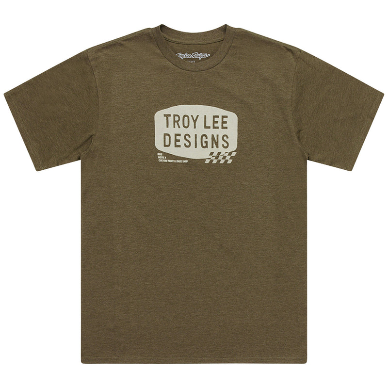 Short Sleeve Tee Stamp Olive Heather