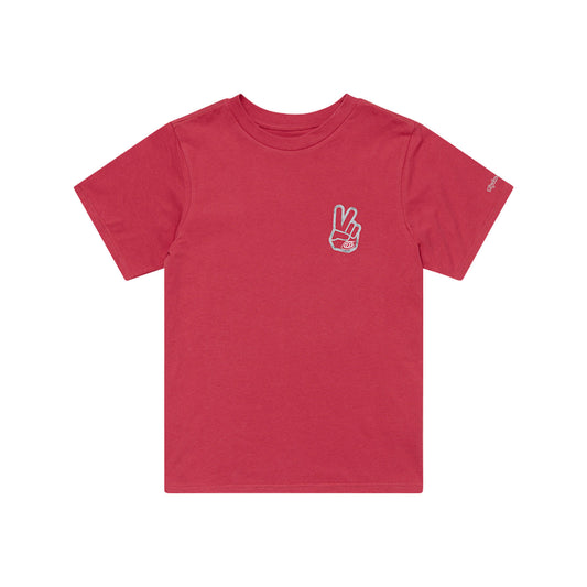 Womens Short Sleeve Tee Peace Out Fuchsia