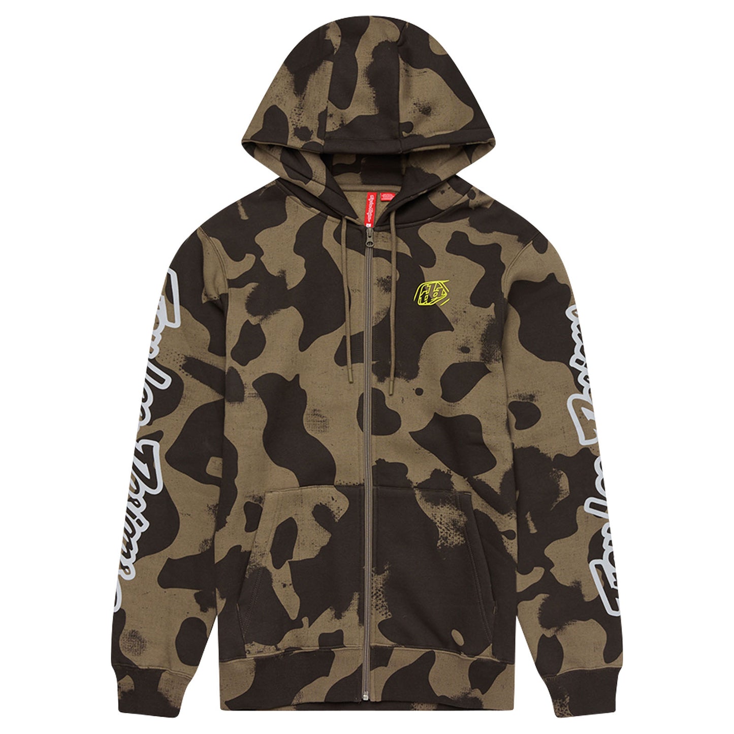 Zip Up Hoodie Branded Olive Camo