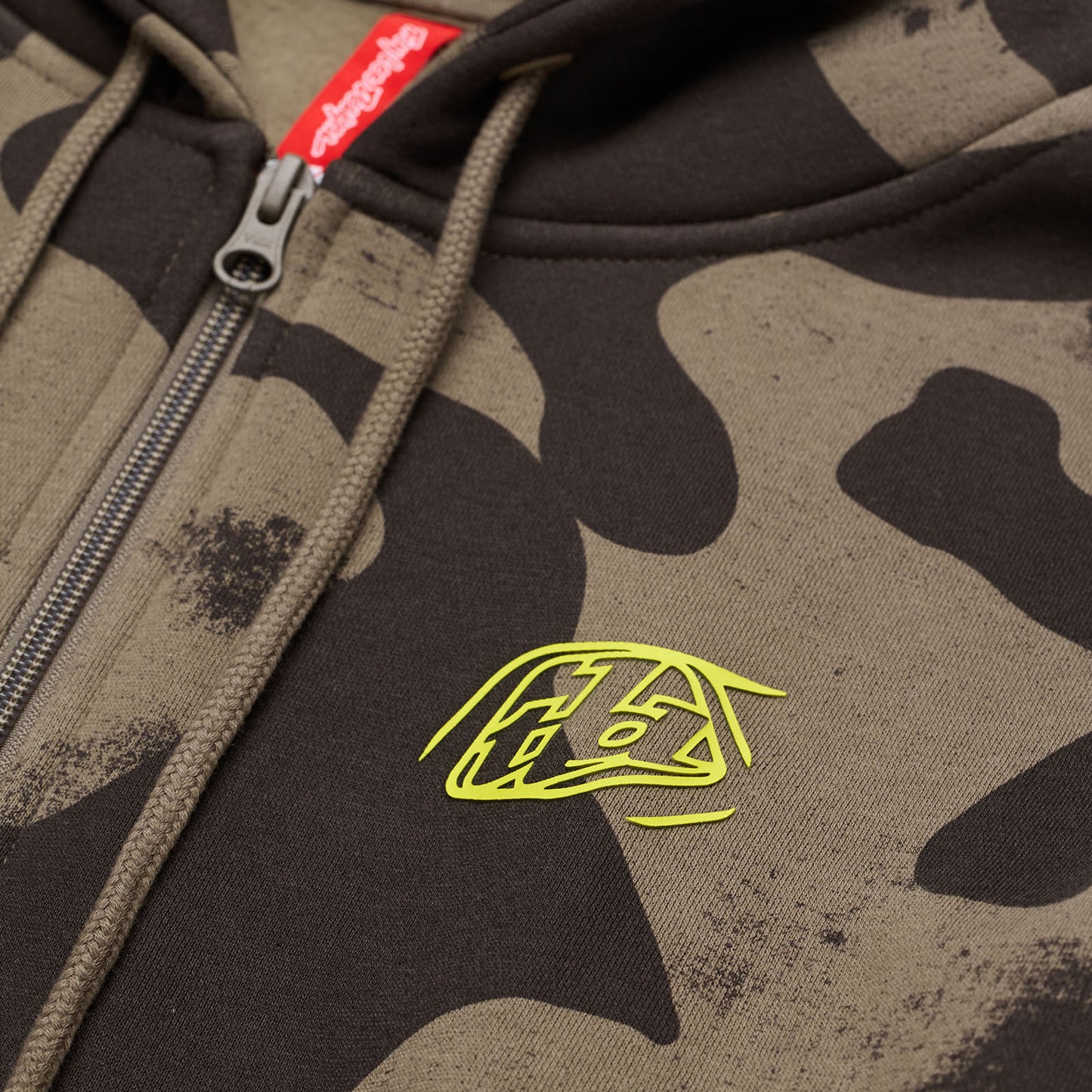 Zip Up Hoodie Branded Olive Camo