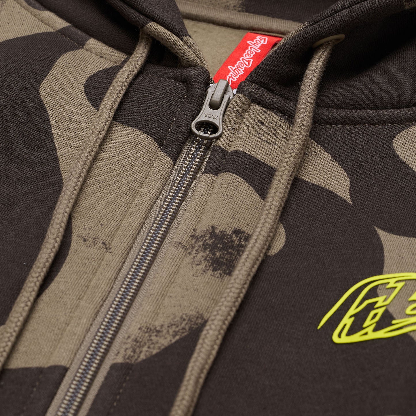 Zip Up Hoodie Branded Olive Camo