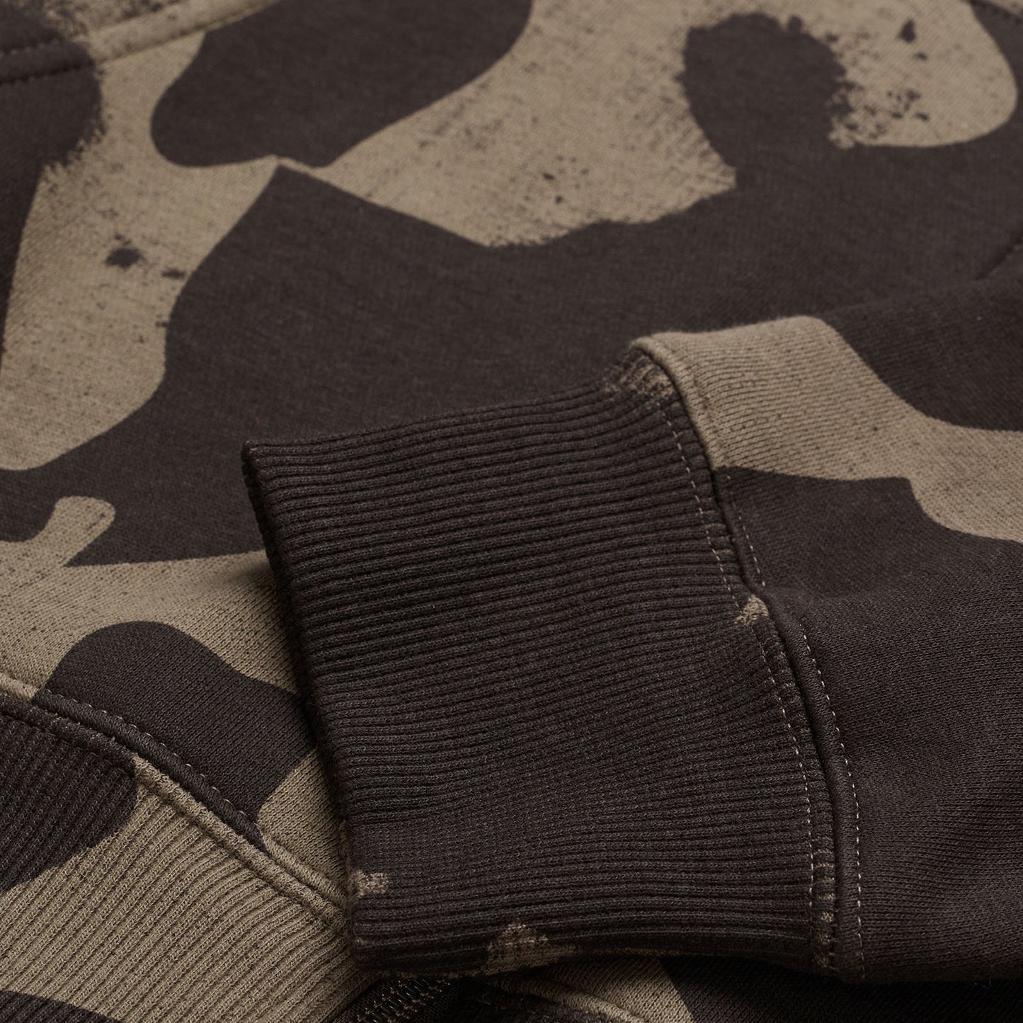 Zip Up Hoodie Branded Olive Camo