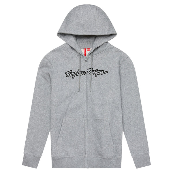 Zip Up Hoodie Signature Gray Heather – Troy Lee Designs