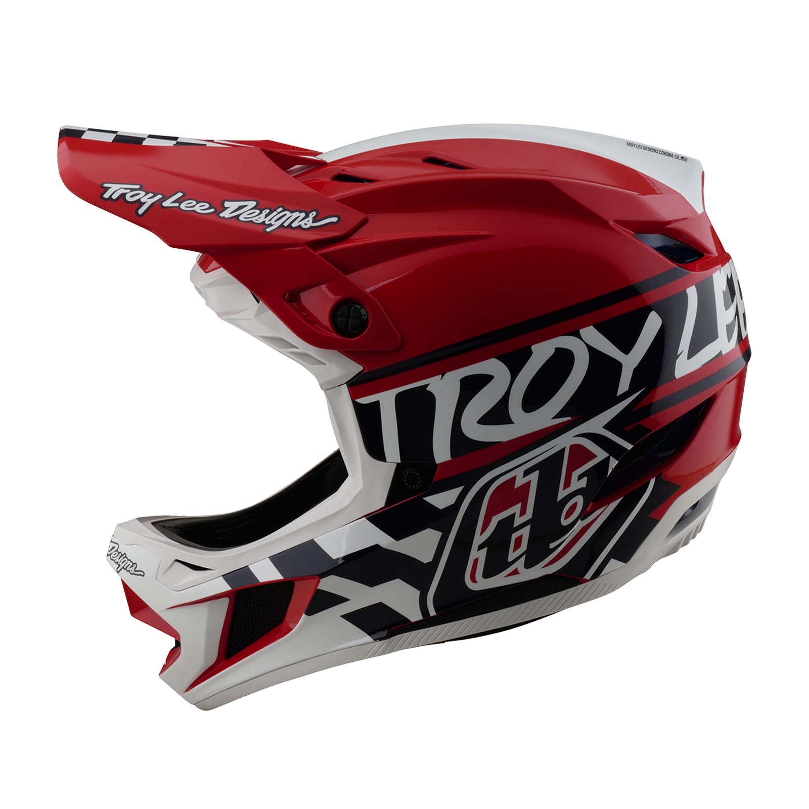 D4 Polyacrylite Helmet Fifty-50 White / Red – Troy Lee Designs