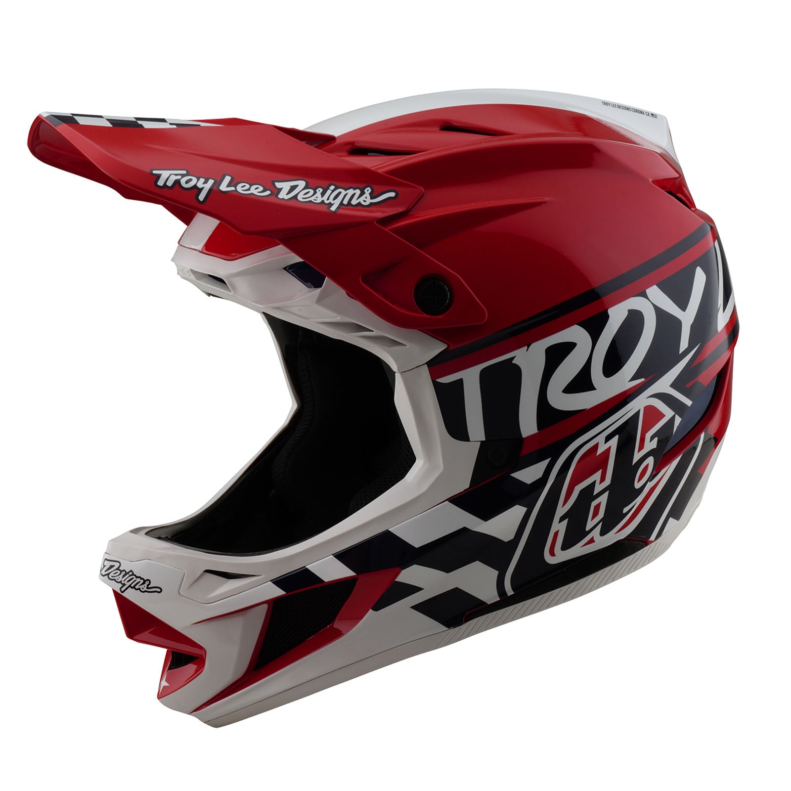 D4 Polyacrylite Helmet Fifty-50 White / Red – Troy Lee Designs