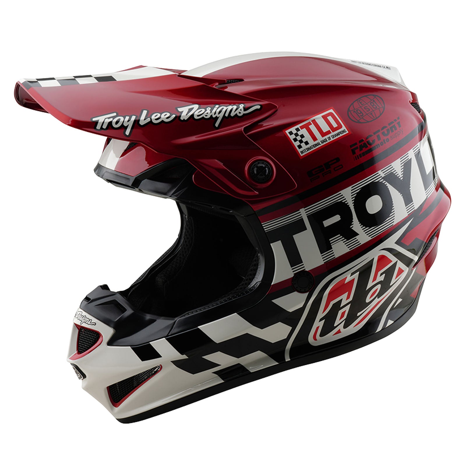 GP Pro Helmet Fifty-50 White / Red – Troy Lee Designs