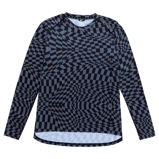 Womens Lilium Long Sleeve Jersey Twisted Checkers Black / Gray