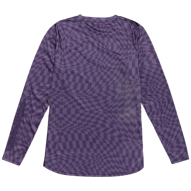 Womens Lilium Long Sleeve Jersey Twisted Checkers Deep Purple