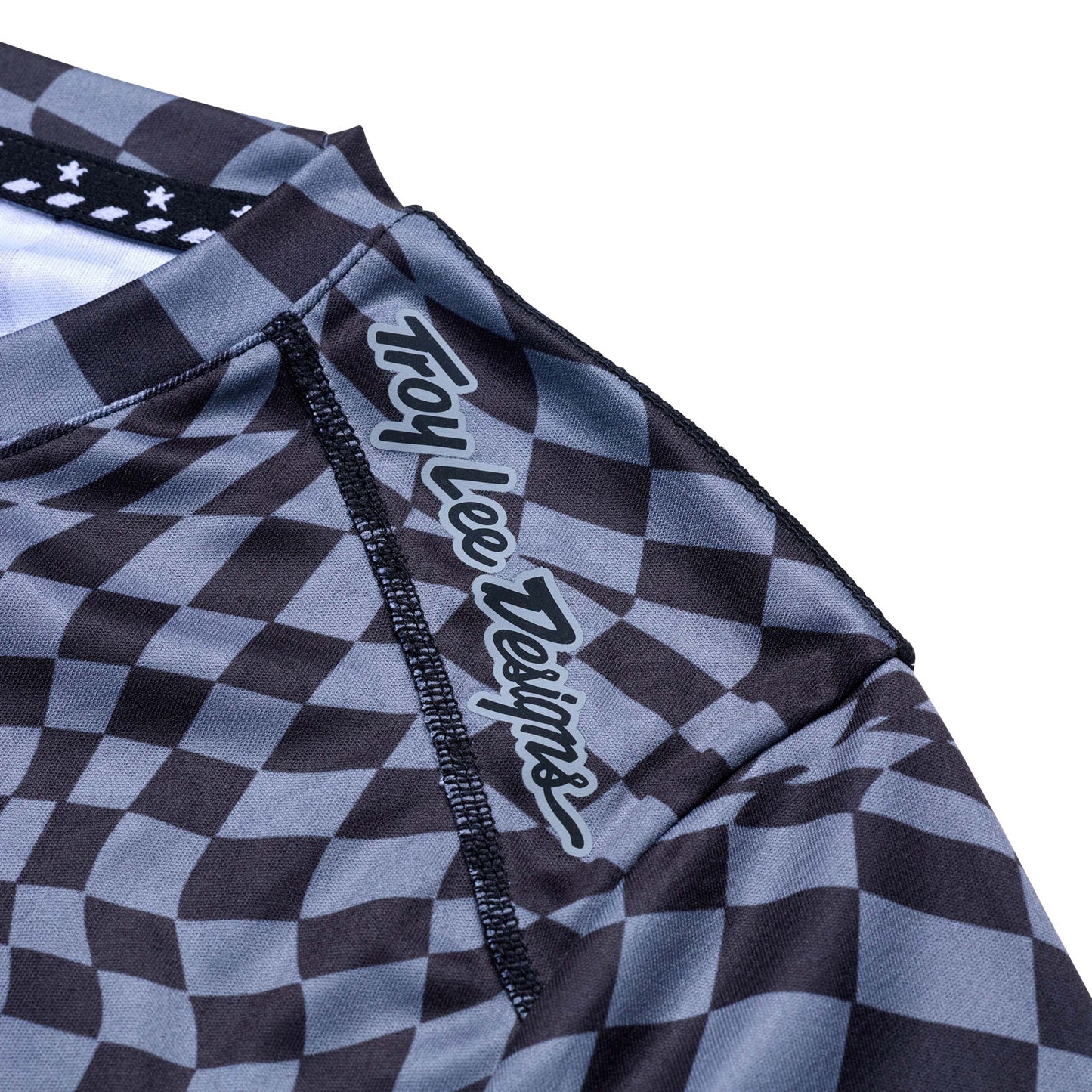Womens Lilium Short Sleeve Jersey Twisted Checkers Black