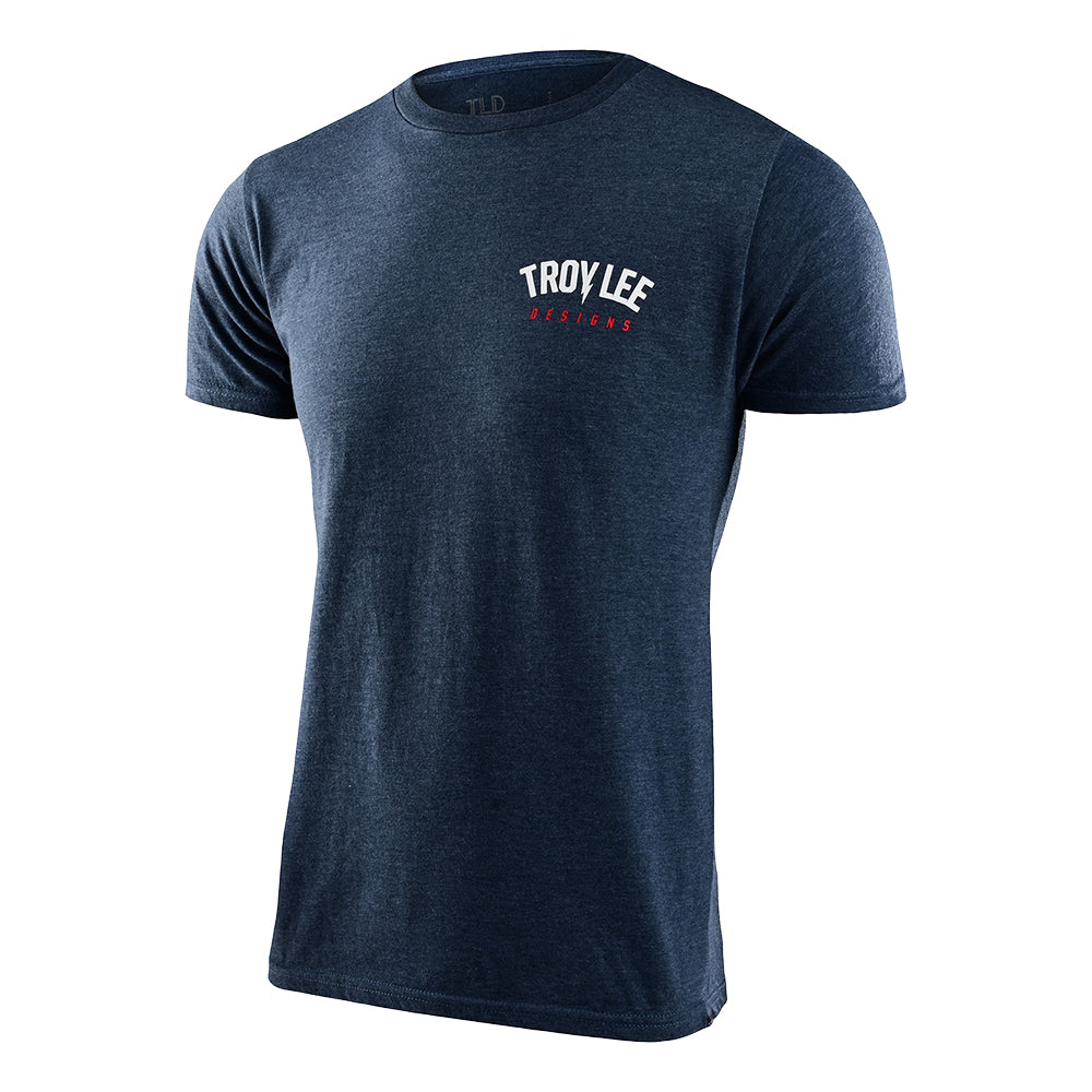 Short Sleeve Tee Troy Lee Designs Bolt Navy Heather