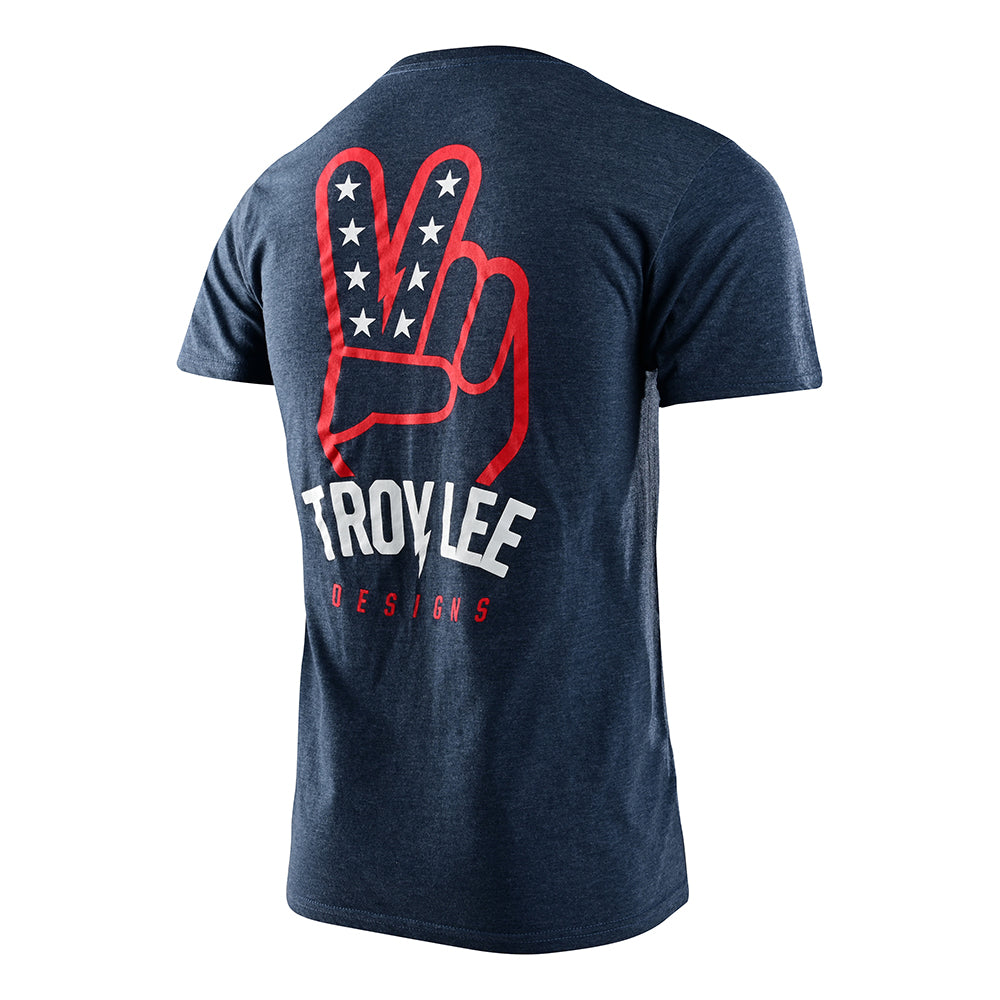 Short Sleeve Tee Troy Lee Designs Bolt Navy Heather